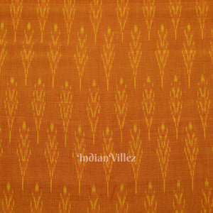 Deep Orange  Pochampally Ikat Cotton Fabric