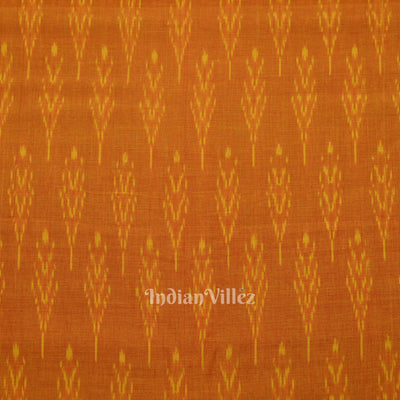 Deep Orange  Pochampally Ikat Cotton Fabric