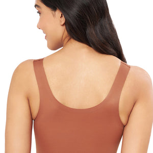 Skins Solid Non Padded Non-Wired Scoop Neck Cami Bra - Caramel Nude