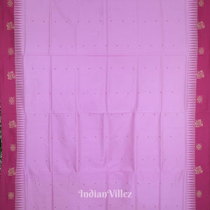 Pink Red Single Butta Contemporary Bomkai Silk Saree