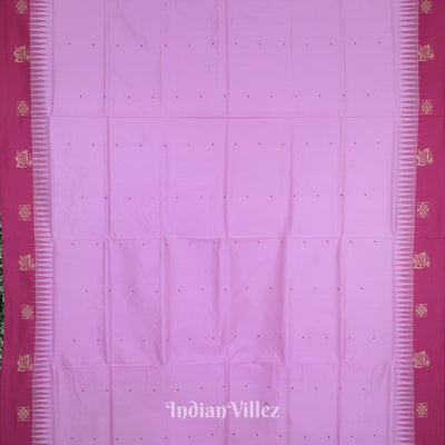 Pink Red Single Butta Contemporary Bomkai Silk Saree