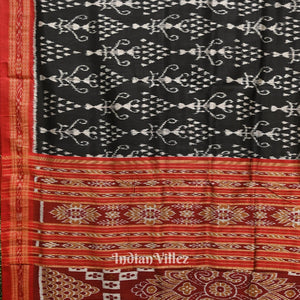 Black Tribal Art Odisha Ikat Khandua Silk Saree
