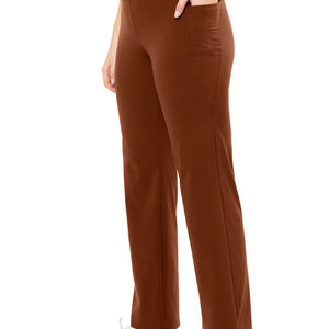 Flaunt Flared High Rise Travel Pants - Potting Soil