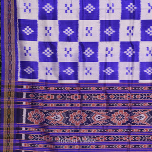 Royal Blue Broder Pasapali Theme Odisha Handloom Khandua Silk Saree
