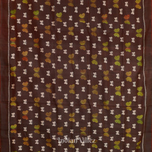Maroon Dual Tone Butterfly Design Contemporary Silk Saree