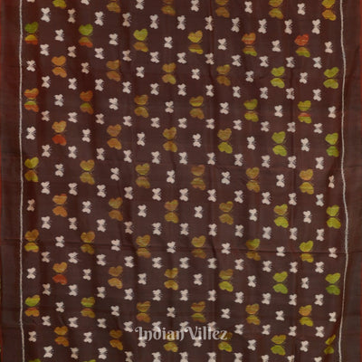 Maroon Dual Tone Butterfly Design Contemporary Silk Saree