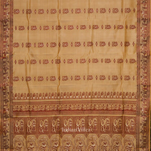 Beige Handwoven Baluchari Silk Saree