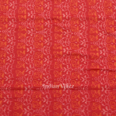 Pink Tribal Theme Sambalpuri Ikat Cotton Fabric