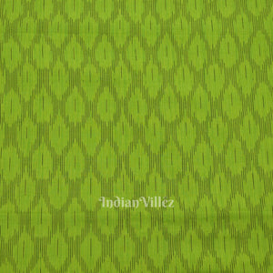Dark Parrot Green Pochampally Ikat Cotton Fabric