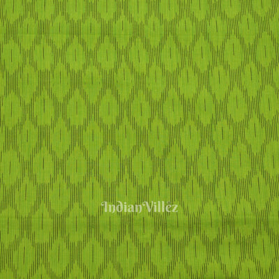 Dark Parrot Green Pochampally Ikat Cotton Fabric
