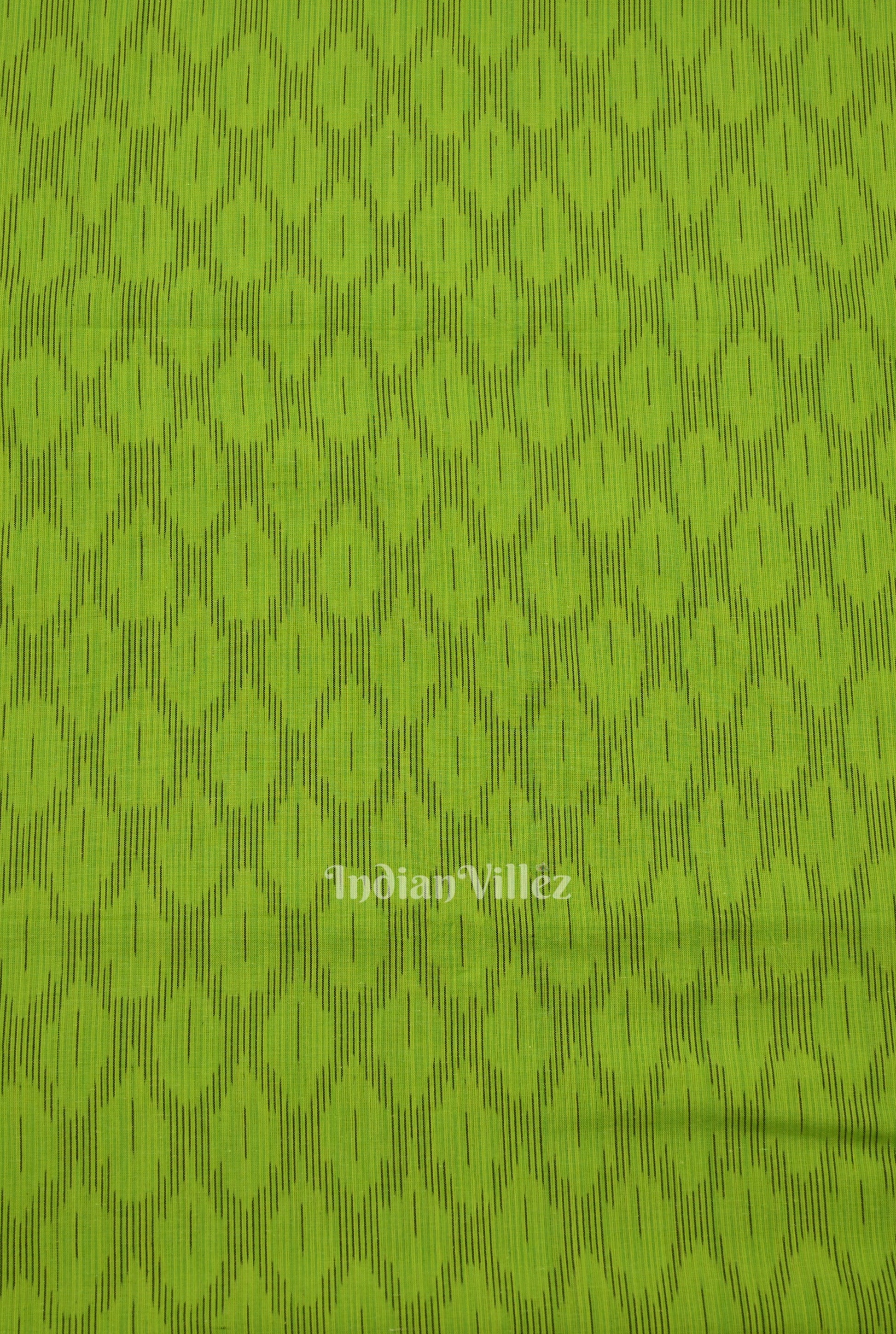 Dark Parrot Green Pochampally Ikat Cotton Fabric