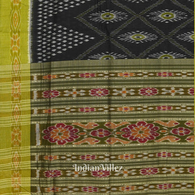 Black Green Nabarangi Sambalpuri Cotton Saree