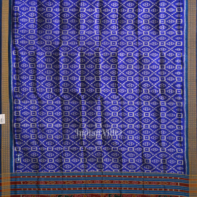 Blue Pasapali Odisha Ikat Pure Sambalpuri Silk Dupatta