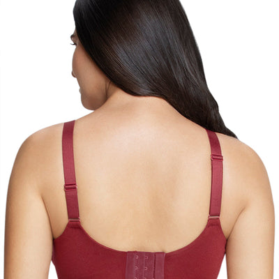 Cotton Lace Support Non Padded Non-Wired Bra - Port Wine