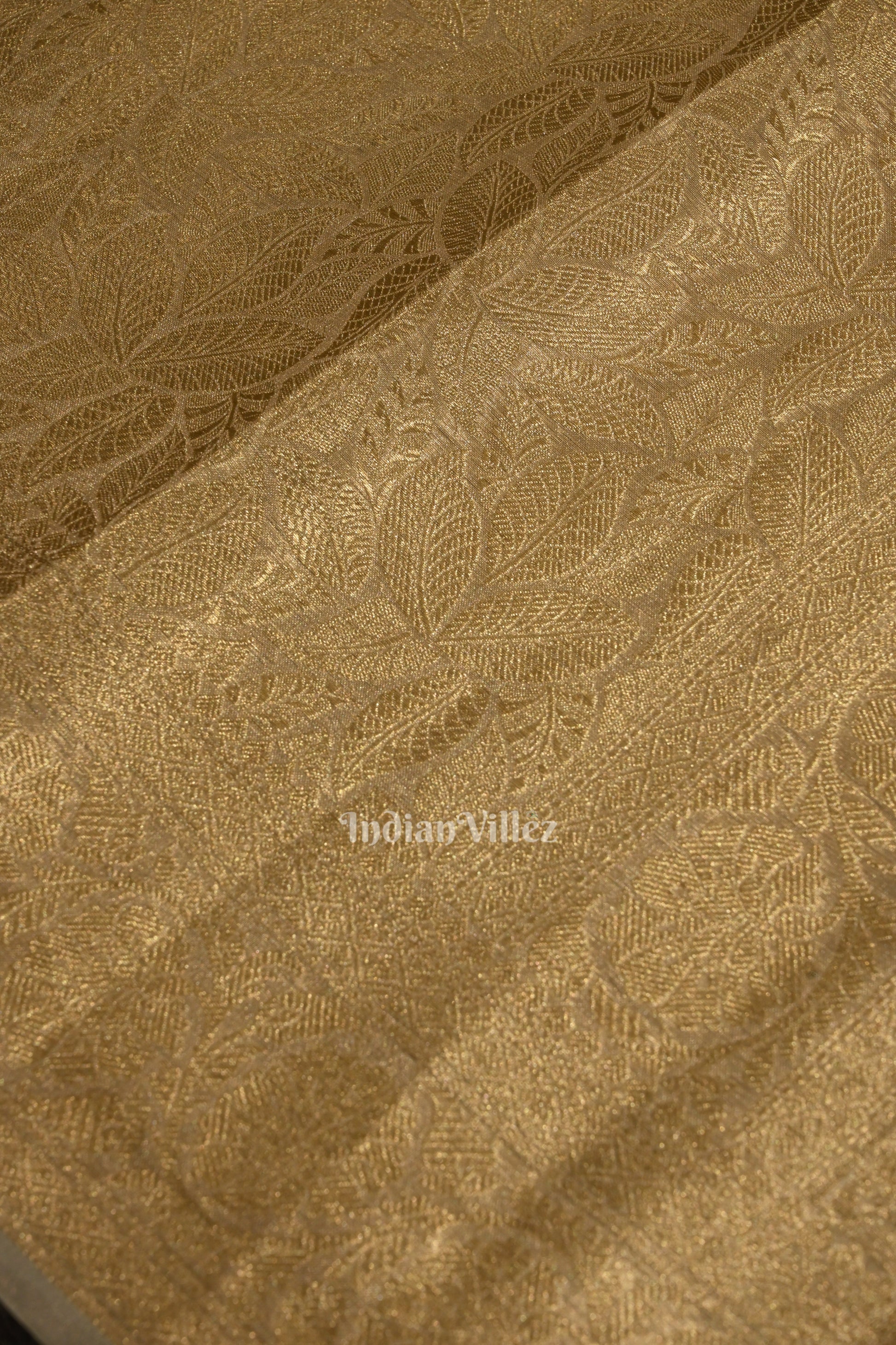 Gold Pearl Brocade Tissue Banarasi Saree