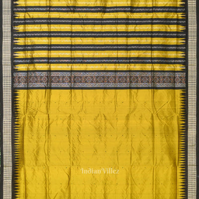 Mustad Black Patili Bomkai Silk saree with Doll Anchal