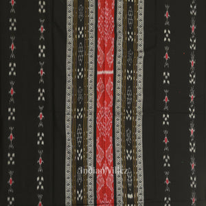 Black Red Pasapali Sambalpuri Cotton Dress set with Dupatta