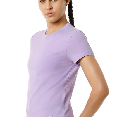 Essential Basic Short Sleeve Round Neck T-Shirt - Digital Lavender