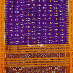 Purple Tribal Theme Odisha Ikat Khandua Silk Saree