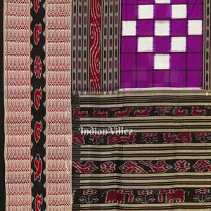 Black Pasapalli Sambalpuri Ikat Silk Saree with Bichitrapuri Border