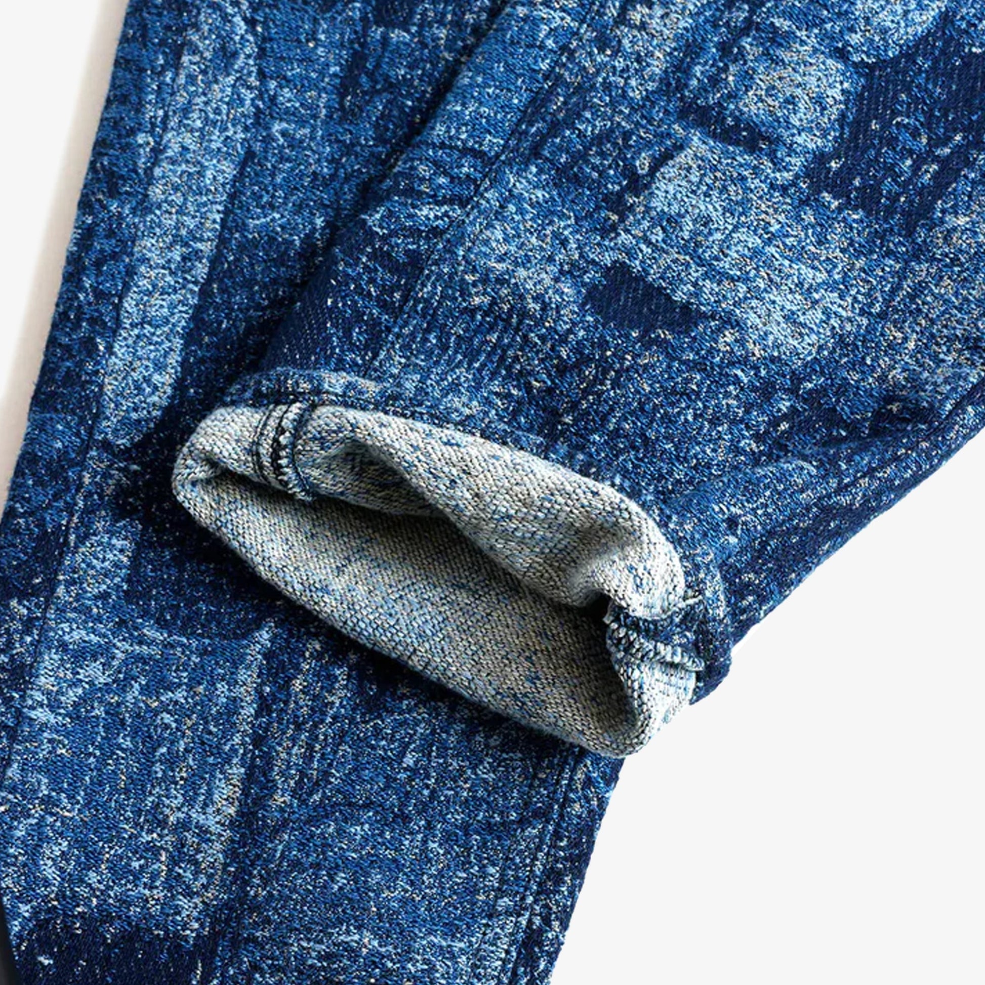 FDMTL | JACQUARD BORO PANTS RINSE - BORO { INDIGO