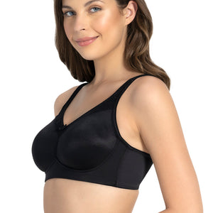 Elegant Support Non-padded & Non-wired Bra - Black