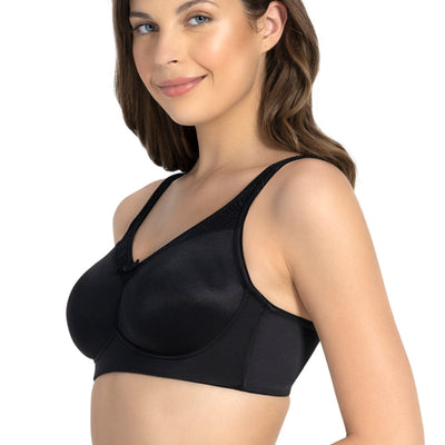 Elegant Support Non-padded & Non-wired Bra - Black