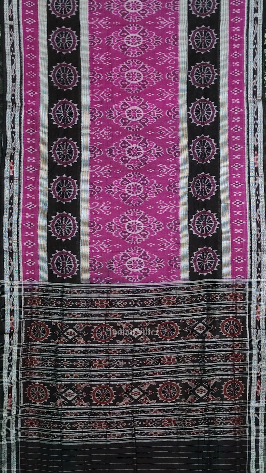 Purple Konark Chakra Sambalpuri Pure Cotton Saree