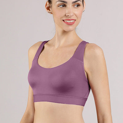 Elements Cotton Lined Low Impact Sports Bra - Argyla Purple
