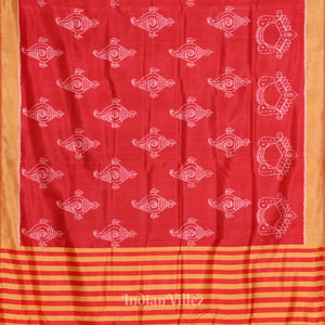 Red Mustard Yellow Sankha Contemporary Silk Saree