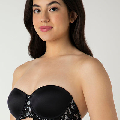 Femme Lace Padded Wired Multiway Bra - Black