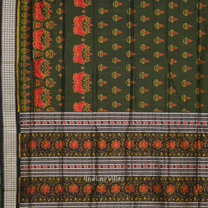 Moss Green Diwali Theme Odisha Handloom Sambalpuri Silk Saree