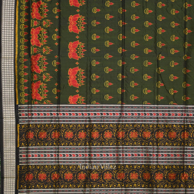 Moss Green Diwali Theme Odisha Handloom Sambalpuri Silk Saree