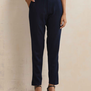 trueBrowns Navy Woollen Pants