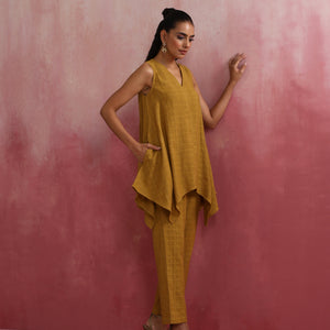 trueBrowns Mustard Cotton Dobby Co-ord set