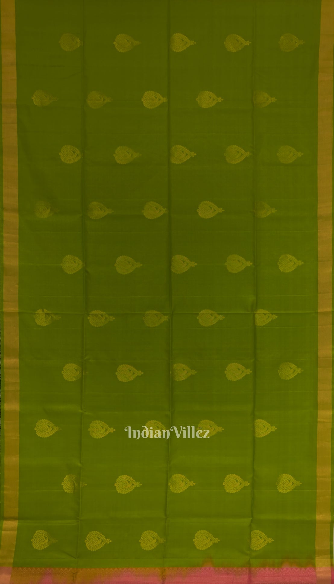 Parrot Green With Rani Pink Pure Kanjivaram Soft Silk Saree
