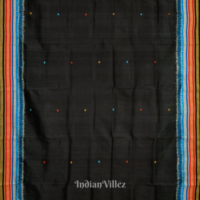 Black Kathiphera Odisha Ikat Khandua Silk Saree