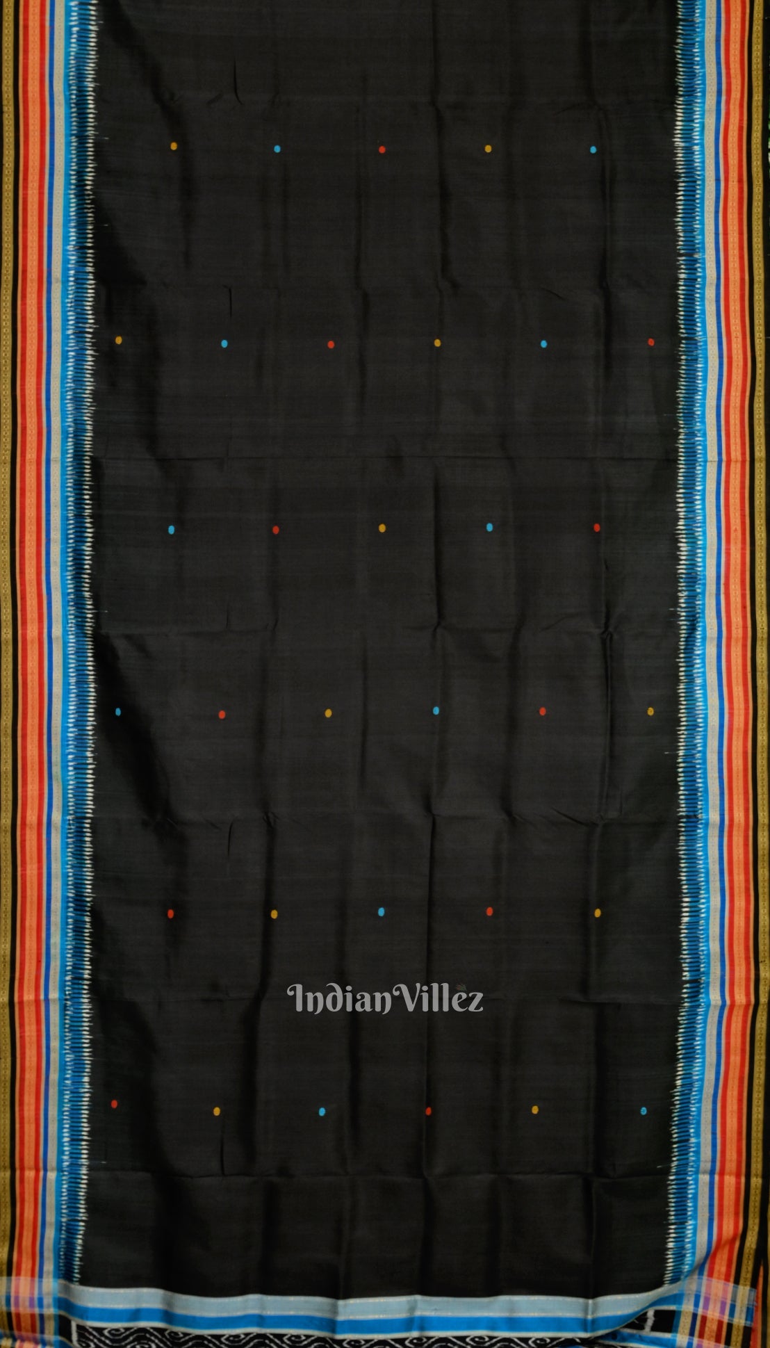 Black Kathiphera Odisha Ikat Khandua Silk Saree