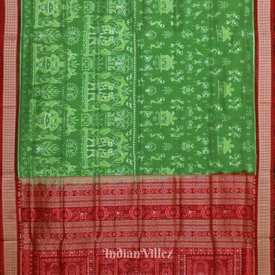 Green Odisha Ikat Tribal Exclusive Sambalpuri Silk Patta Saree