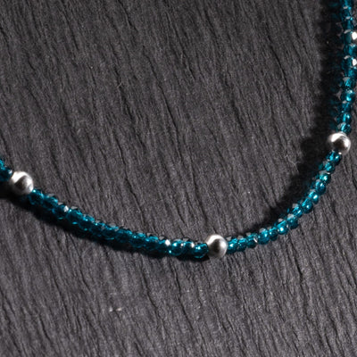 Real Silver and teal beads anklets for women