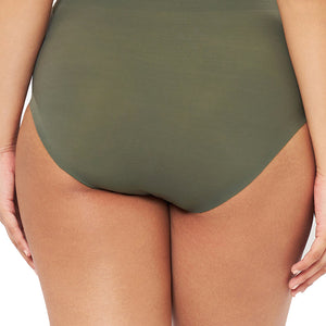 Vanish Solid High Rise Brief Seamless Panty - Slate Green