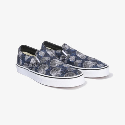 VANS | PRINTED SLIP-ON { BLUE/WHITE
