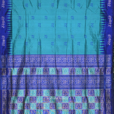 Blue Tribal Theme Bomkai Sambalpuri Silk saree