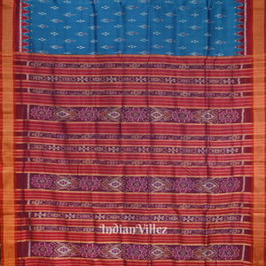 Cupper Sulphate Mayur Chandrika Odisha Ikat Khandua Silk Saree