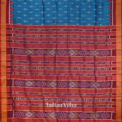 Cupper Sulphate Mayur Chandrika Odisha Ikat Khandua Silk Saree