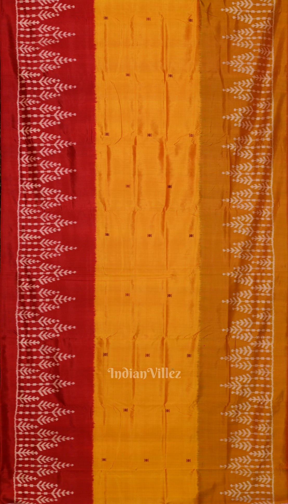 Exclusive Designer Mustard Yellow with Red Contemporary Silk Saree