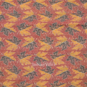 Peach Red Sambalpuri Ikat Cotton Fabric