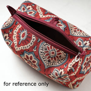 Black - Ajrakh Block Printed Cotton Toiletry Bags (Set of 3)