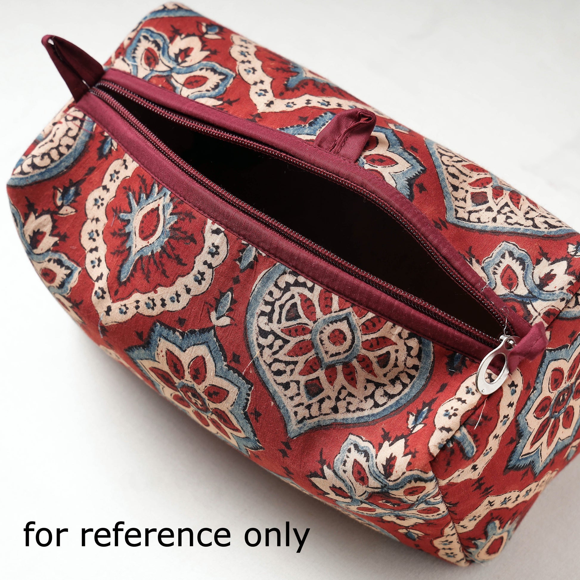Black - Ajrakh Block Printed Cotton Toiletry Bags (Set of 3)