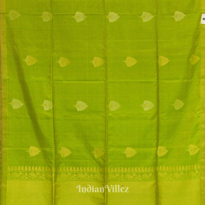 Parrot Green Pure Kanjivaram Soft Silk Saree